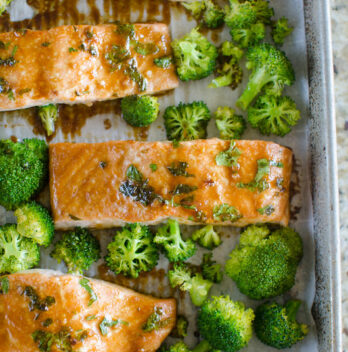 Asian-Glazed Sheet Pan Salmon and Broccoli Recipe
